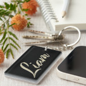 Liam Name whitegold Schlüsselanhänger Anhänger キーホルダー (正面右)