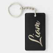 Liam Name whitegold Schlüsselanhänger Anhänger キーホルダー (正面)