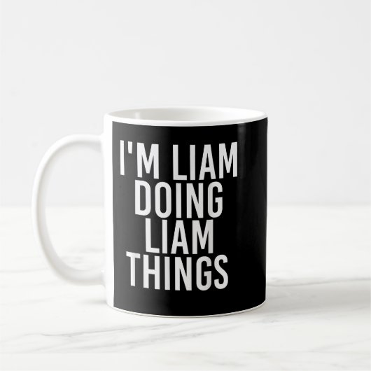 LIAM THINGSおもしろい誕生日名Gif コーヒーマグカップ (左)