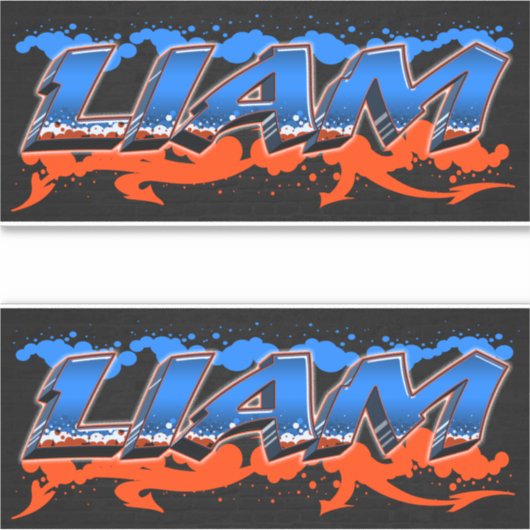 Liam Vorname Name Graffiti Aufkleber Sticker シール (正面)