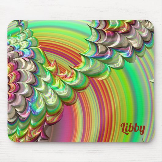 LIBBY ~多くのZany Shadesフラクタルパターン マウスパッド (正面)