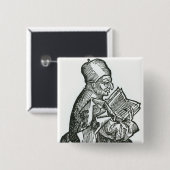 「Liber ChronicarumからのSt. Bede 缶バッジ (正面&裏面)
