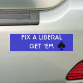LIBERALGETをそれら踏鋤固定して下さい バンパーステッカー (車上)