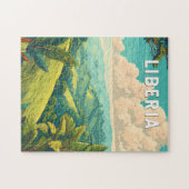 Liberia Illustration Travel Art Vintage ジグソーパズル (横)