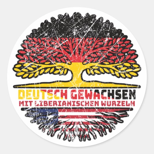 Liberia Liberianisch Deutsch Deutschland Baum ラウンドシール (正面)