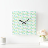 Liberta.グラデーション文字。 スクエア壁時計 (ホーム)