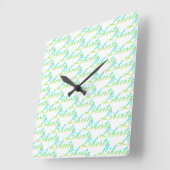 Liberta.グラデーション文字。 スクエア壁時計 (傾斜)