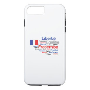 Liberté、Égalité、Fraternité -フランスのなモットーの旗 iPhone 8 Plus/7 Plusケース