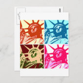 Libertyニューヨークシティポップアートの女性 ポストカード (正面/裏面)