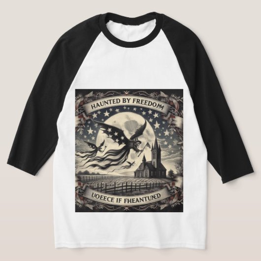 Liberty 幽霊のよく出る Castle: 飛んでいる Skeleton Hallowe Tシャツ (レイダウン)