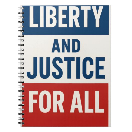 Liberty and Justice For All – 堂々たるミニマリスト ノートブック (正面)