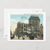Liberty Ave., Market St., Pittsburgh 1918ヴィンテージ ポストカード (正面/裏面)