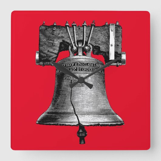 Liberty Bell, 19Th Century スクエア壁時計 (正面)