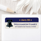 Liberty Bell 250 Patriotic Family Address Design ラベル (インサイチュ)