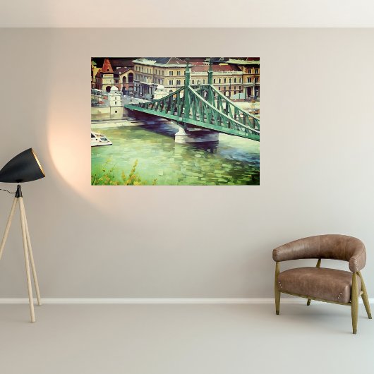  Liberty bridge -Budapest - painting  ポスター