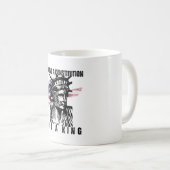 Liberty Bust with Grunge Flag Art コーヒーマグカップ (正面右)