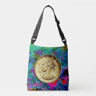 LIBERTY COIN 2017年の金ゴールドの女性 クロスボディバッグ