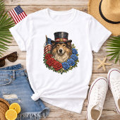 Liberty Collie Illustration Tシャツ