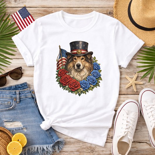 Liberty Collie Illustration Tシャツ