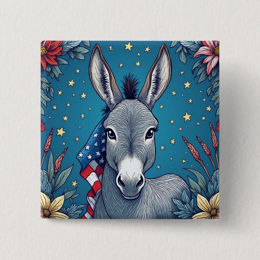 Liberty Donkey 缶バッジ (正面)