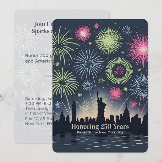 Liberty Fireworks 250 Years New York Gala Card (正面/裏面)