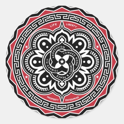 Liberty For All Insigniaのシール ラウンドシール (正面)