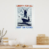 Liberty For All WWII 1942 WPA ポスター (キッチン)