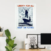 Liberty For All WWII 1942 WPA ポスター (ホームオフィス)