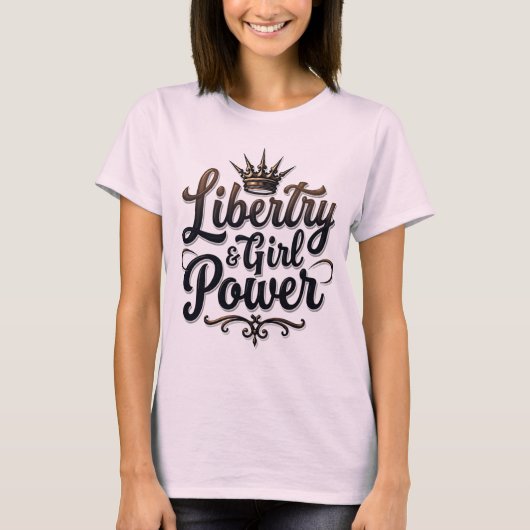 Liberty & Girlパワーステートメントティー Tシャツ (正面)