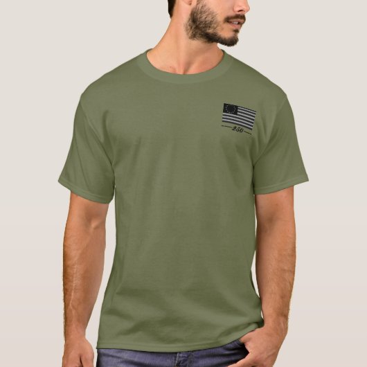 LIBERTY, GUNS, RELIGION 250植民地旗 Tシャツ (正面)