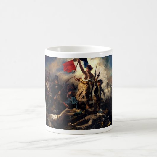 Liberty Leading the People, Eugene Delacroix コーヒーマグカップ (中央)
