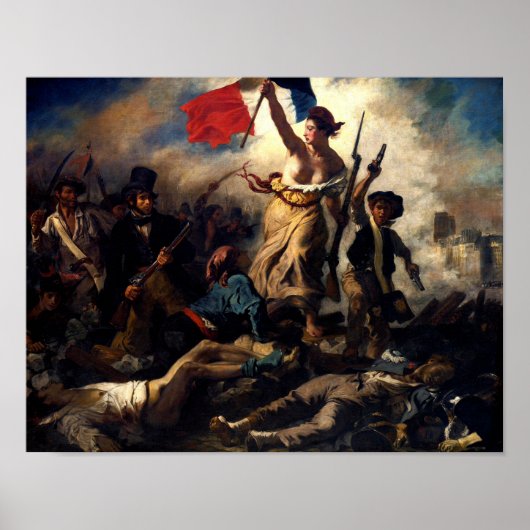 Liberty Leading the People, Eugene Delacroix ポスター (正面)