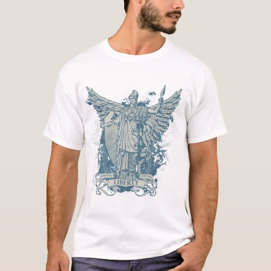Liberty (Libertas)女性写実的なTシャツ Tシャツ (正面)