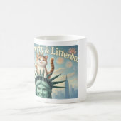 Liberty & Litterboxesおもしろい - Patriotic Cat Mug コーヒーマグカップ (正面右)