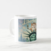 Liberty & Litterboxesおもしろい - Patriotic Cat Mug コーヒーマグカップ (正面左)