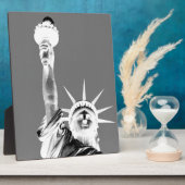Liberty New York Cityのブラック&ホワイト州 フォトプラーク (側面)