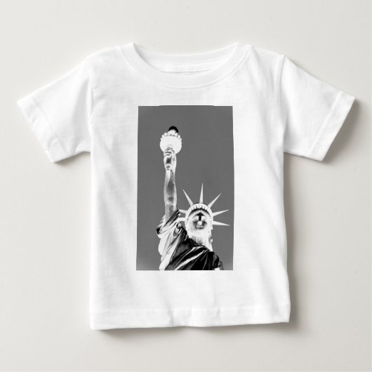 Liberty New York Cityのブラック&ホワイト州 ベビーTシャツ (正面)