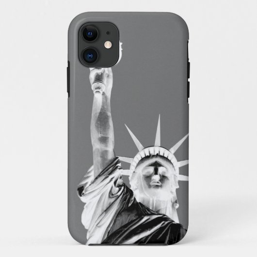 Liberty New York Cityのブラック&ホワイト州 Case-Mate iPhoneケース (裏面)