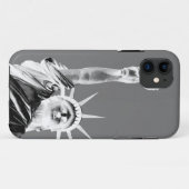 Liberty New York Cityのブラック&ホワイト州 Case-Mate iPhoneケース (裏面(横))