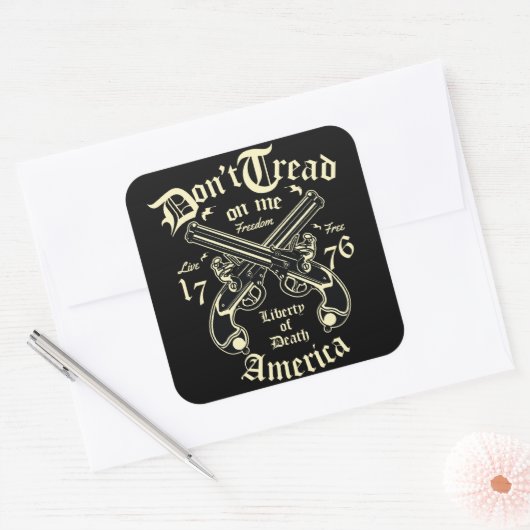 Liberty Of Deathアメリカは無料で生活している スクエアシール (封筒)