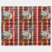 Liberty Soars Blanket Eagle and Flag Home Gift フリースブランケット (正面(横))