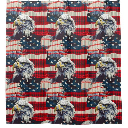 Liberty Soars Curtain Eagle Pride for Your Home シャワーカーテン (正面)
