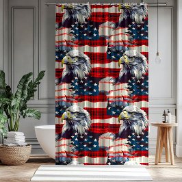 Liberty Soars Curtain Eagle Pride for Your Home シャワーカーテン