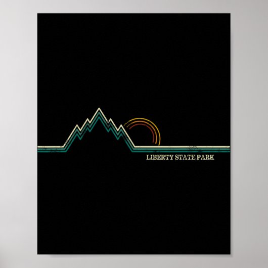 Liberty State Park New Jersey Mountain Retro ポスター (正面)