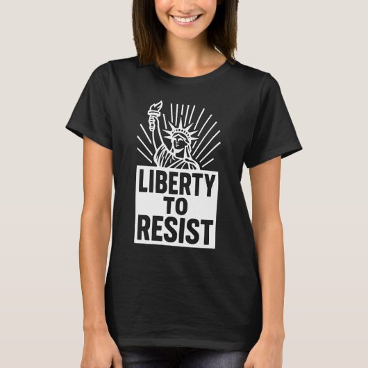 Liberty To Resist - Statue of Liberty Protest Desi Tシャツ (正面)