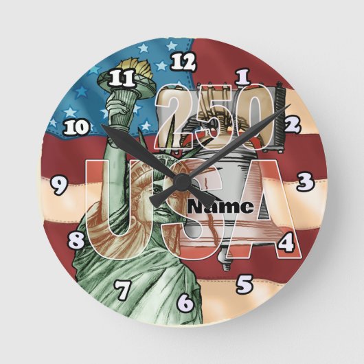 Liberty USA 250th anniversary ラウンド壁時計 (正面)