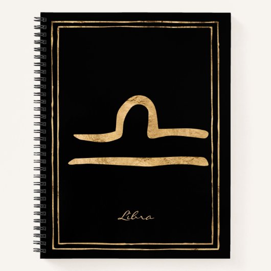 Libraハンマー金ゴールドスタイルの星占い記号ではない ノートブック (正面)