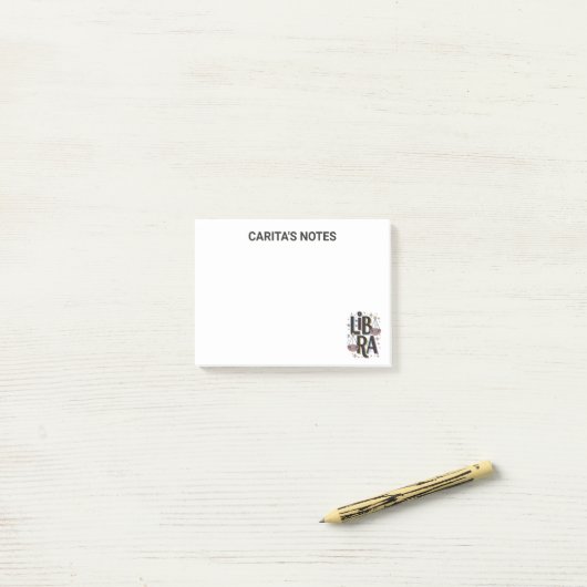 Libraパーソナライズされた〔占星術の〕十二宮図の署名後のメモ ポストイット (デスク上)