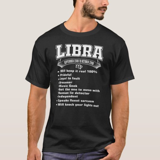 Libraファクトおもしろい〔占星術の〕十二宮図サインのギフト Tシャツ (正面)