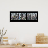 LIBRAヴィンテージアルファベット文字名アート ポスター (キッチン)